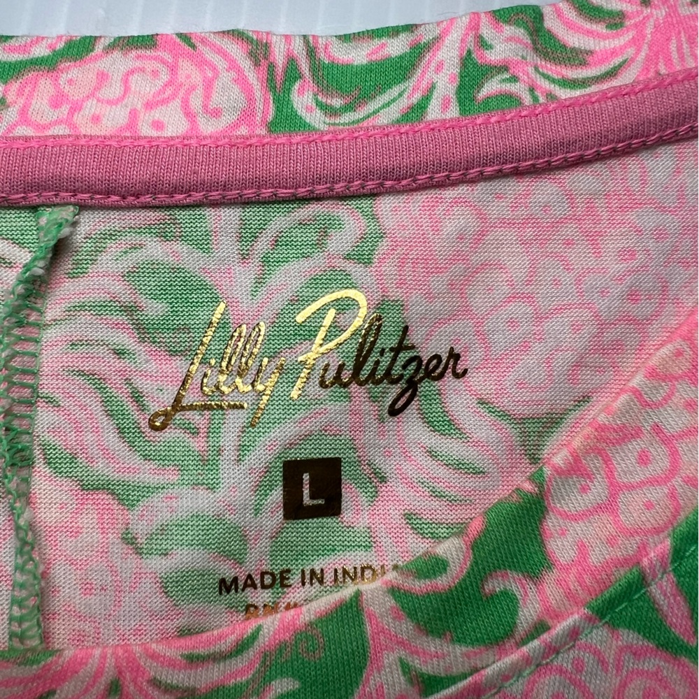 Lilly Pulitzer Pineapple Pink And Green Mercer Dress Size Large - Picture 11 of 11